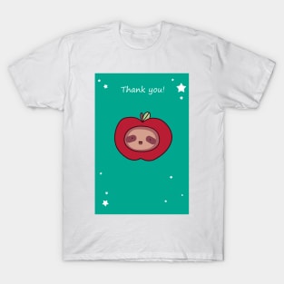 Thank You - Sloth Apple Face T-Shirt